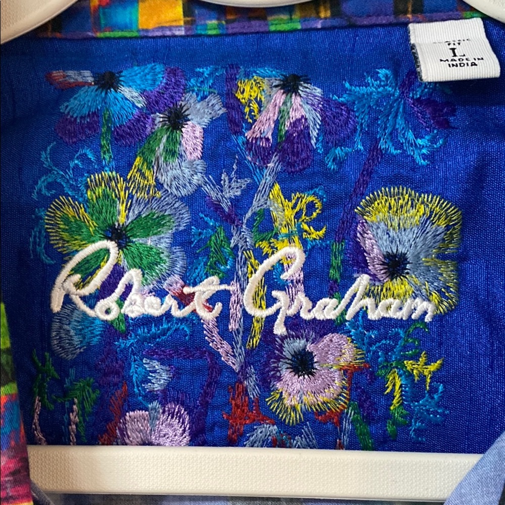 Robert Graham Blue Floral Button-Up Shirt “Turks & Caicos” (NWT)